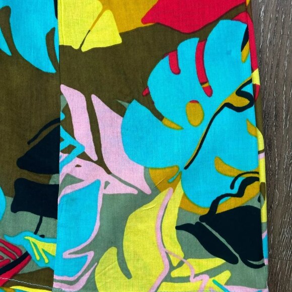 True Destinations Multi-Color Tropical Palazzo Wide Leg Pants - M - Worn 1 Time - Picture 7 of 14